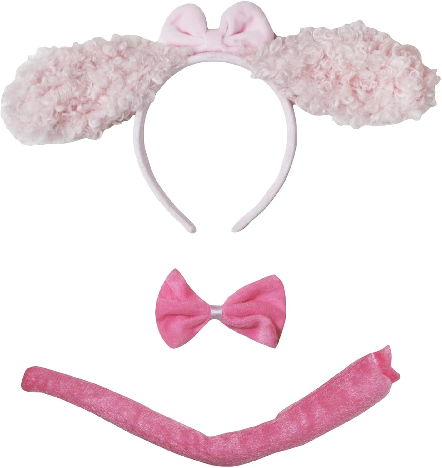 Petitebella Long Ear Dog Headband Bowtie Tail 3pc Costume