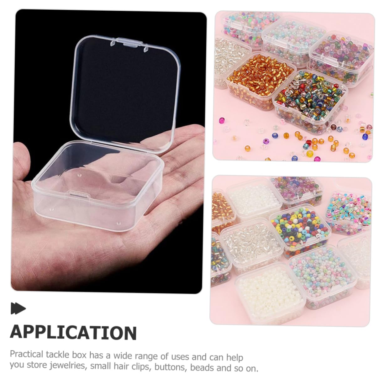 SHINEOFI 3 Set scatole portaoggetti con coperchio chiave diviso storage box scatole per stoccaggio contenitori cestino per organizzare le perline Organizzatore di perline pp Transparent
