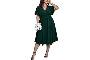 Womens Plus Size Wedding Guest Chiffon Dress