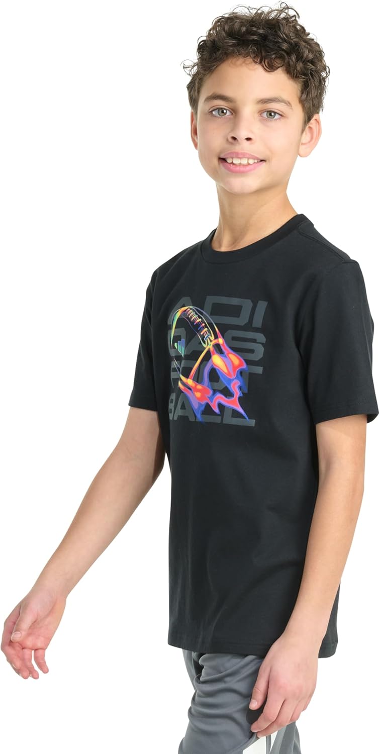 adidas Boys Short Sleeve Flame Football Tee - Image 3