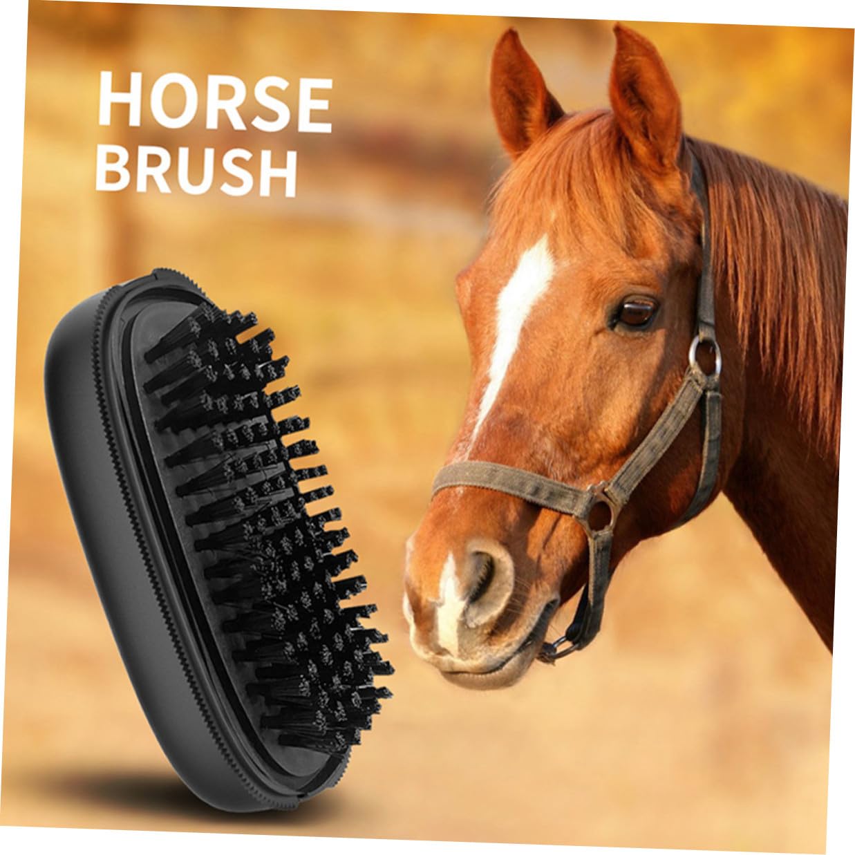 FRCOLOR Horse Grooming Brush Handle Multi-function Horse Massage and Cleaning Comb Sturdy Pp Bristle Brush and Livestock Suitable for Mane Tail and Coat Care