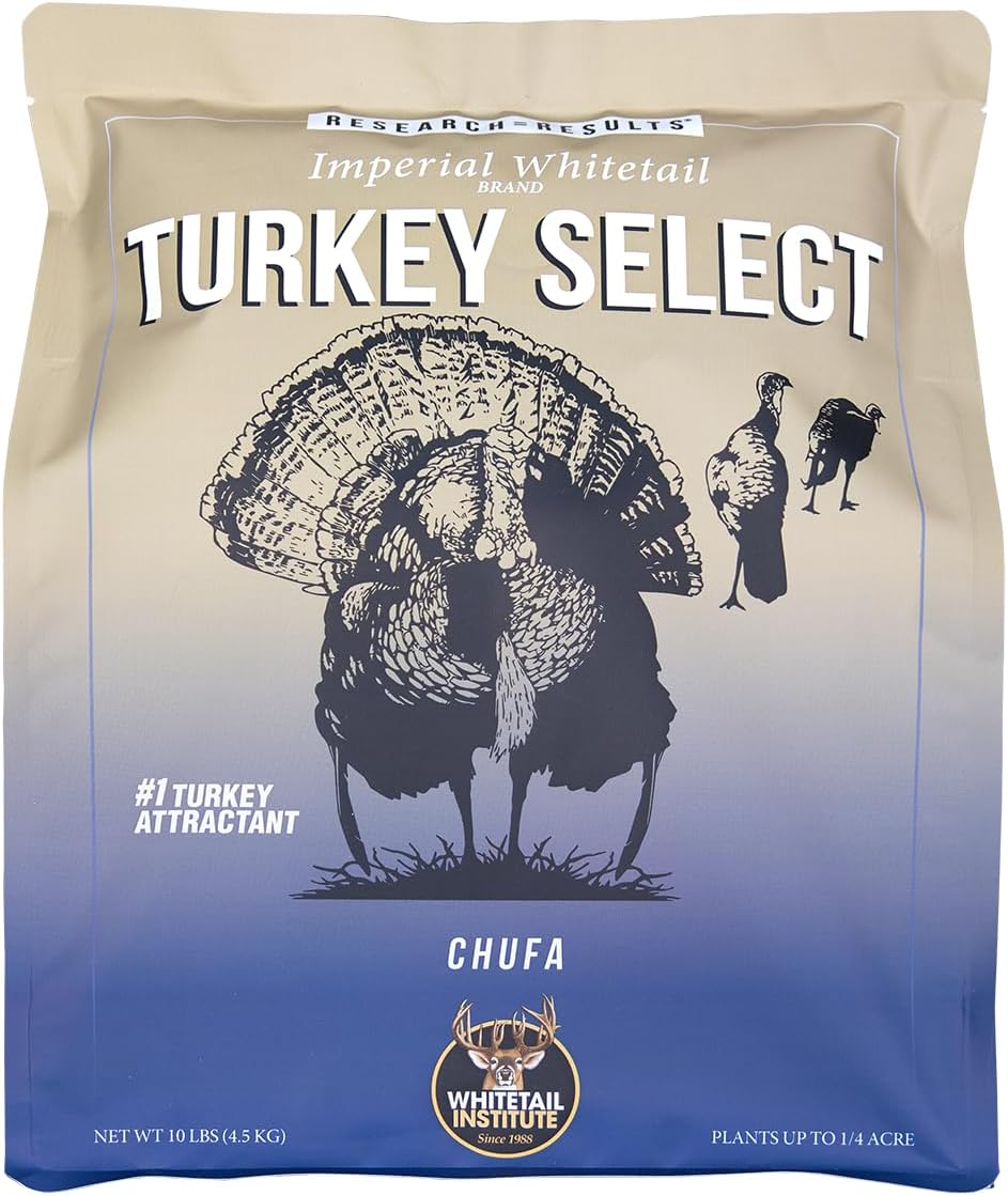 Whitetail Institute Turkey Select Chufa Food Plot Seed, Chufa Seed Attracts and Holds Turkey on Your Property, Also Great for Waterfowl, 10 lbs (.25 Acre)