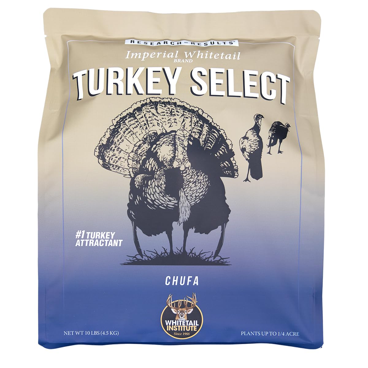 Whitetail Institute Turkey Select Chufa Food Plot Seed, Chufa Seed Attracts and Holds Turkey on Your Property, Also Great for Waterfowl, 10 lbs (.25 Acre)