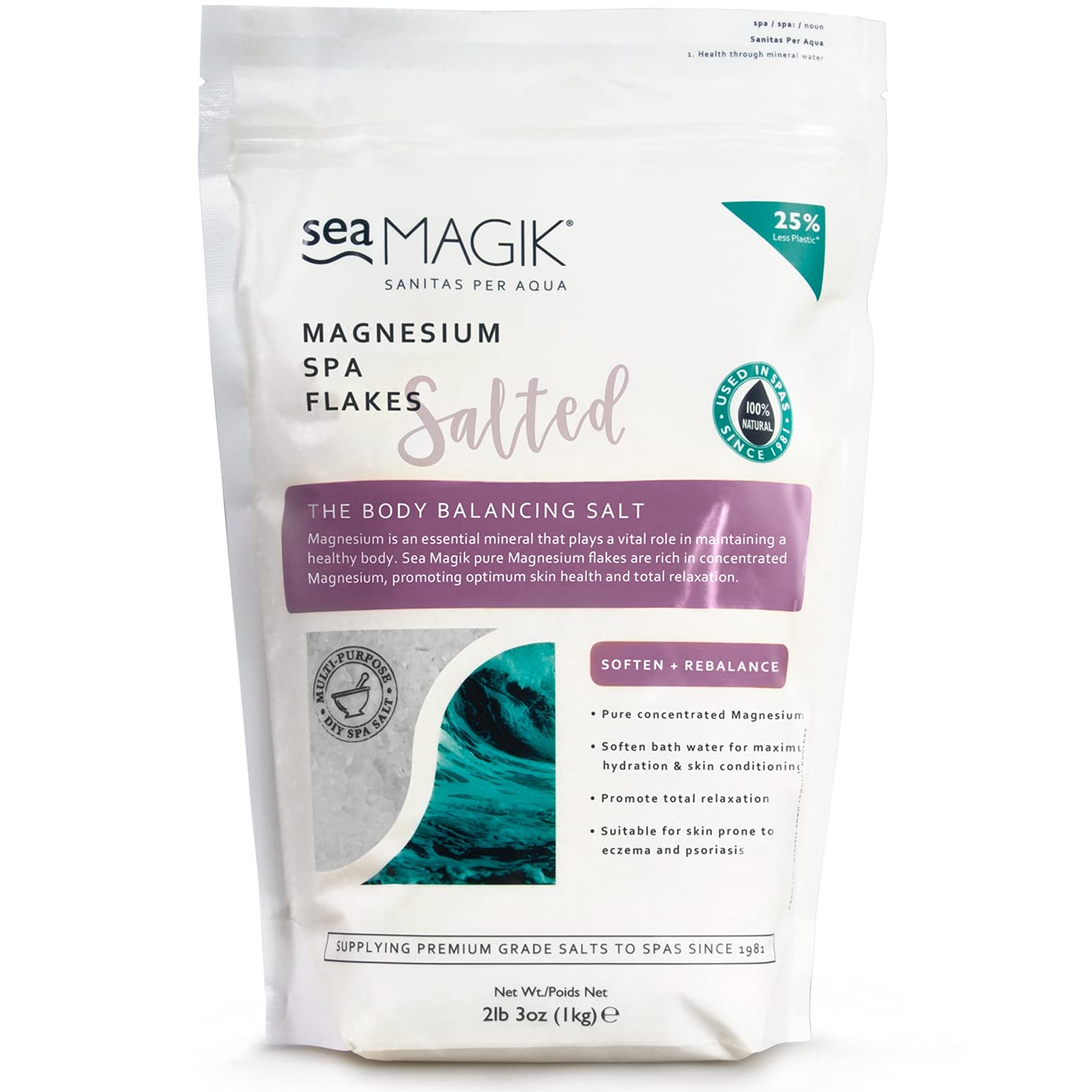 Magnesium Flakes for Bath - Hydrating, Suitable for All Skin Types, Great for Dry Skin, Eczema, and Psoriasis, Relaxing, Vegan, Cruelty Free (1kg)