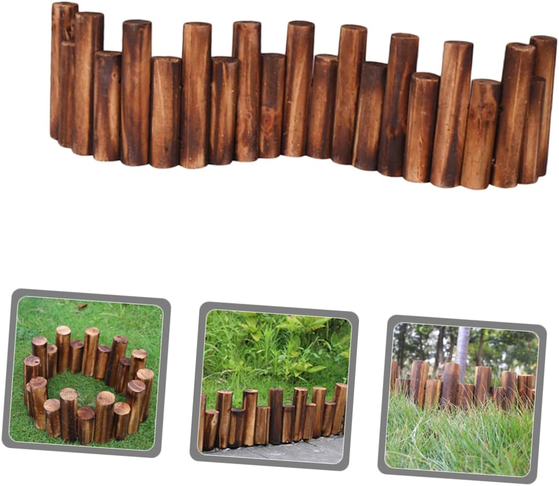 Outdoor Decorative Fence Edging Medium Wood Garden Border for Flower Beds Patios Sturdy Landscape Barrier Elegant Garden Decor Animal Partition Fencing