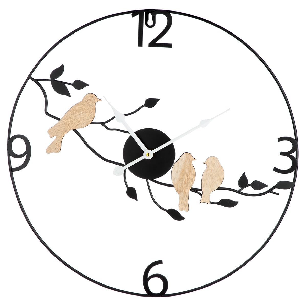 GILDE Decorative Clock, Metal, Black, 3 Tiefe