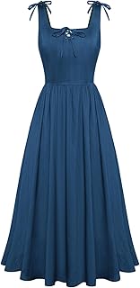 Renaissance Dress for Women Medieval Square Neck Corset Dress Casual Sundress - Buy now