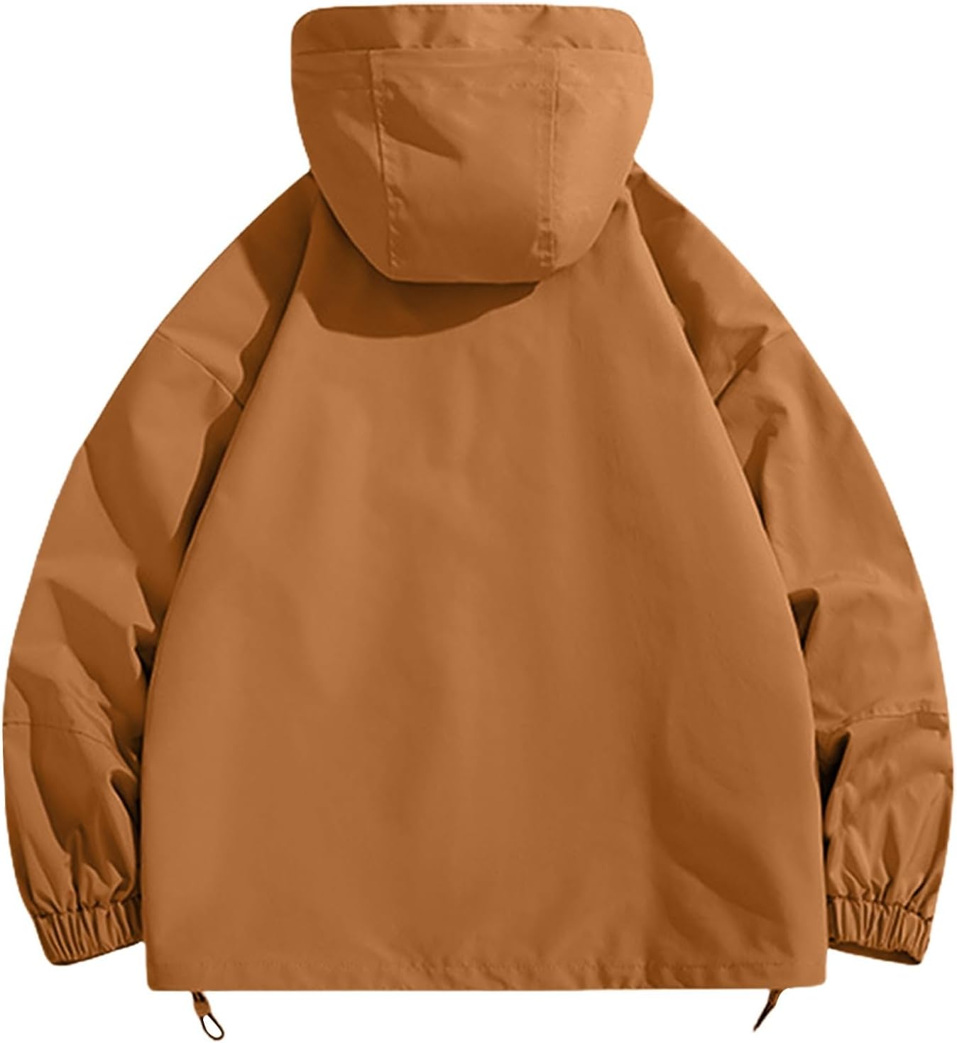 JOFOW Hooded Jackets for Men Long Sleeve Solid Color Zippers Outdoor Workout Jacket