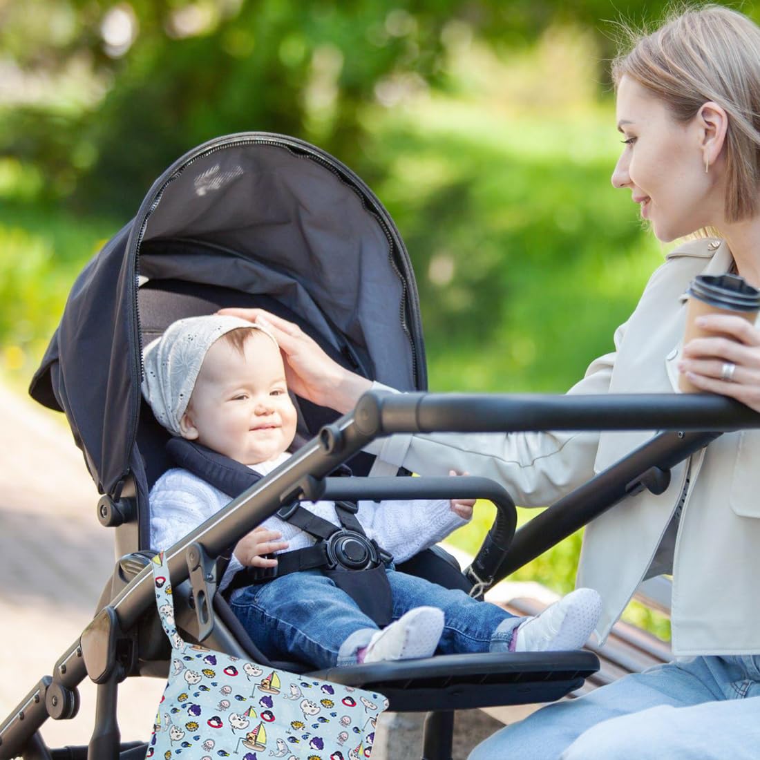 EBHO 2 Pezzi Wet Bag Borsa per Pannolini Lavabili Impermeabile Bambini con Cerniera