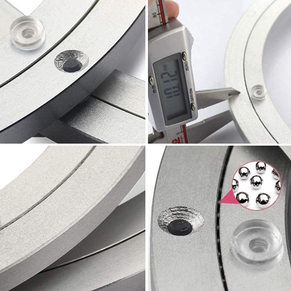 Plateau Tournant en Alliage d'Aluminium Lourd pour Décoration de Gâteaux et Support TV - Plateau Pivotant avec Roulement à Billes, Installation Facile, Diamètre 10 Pouces