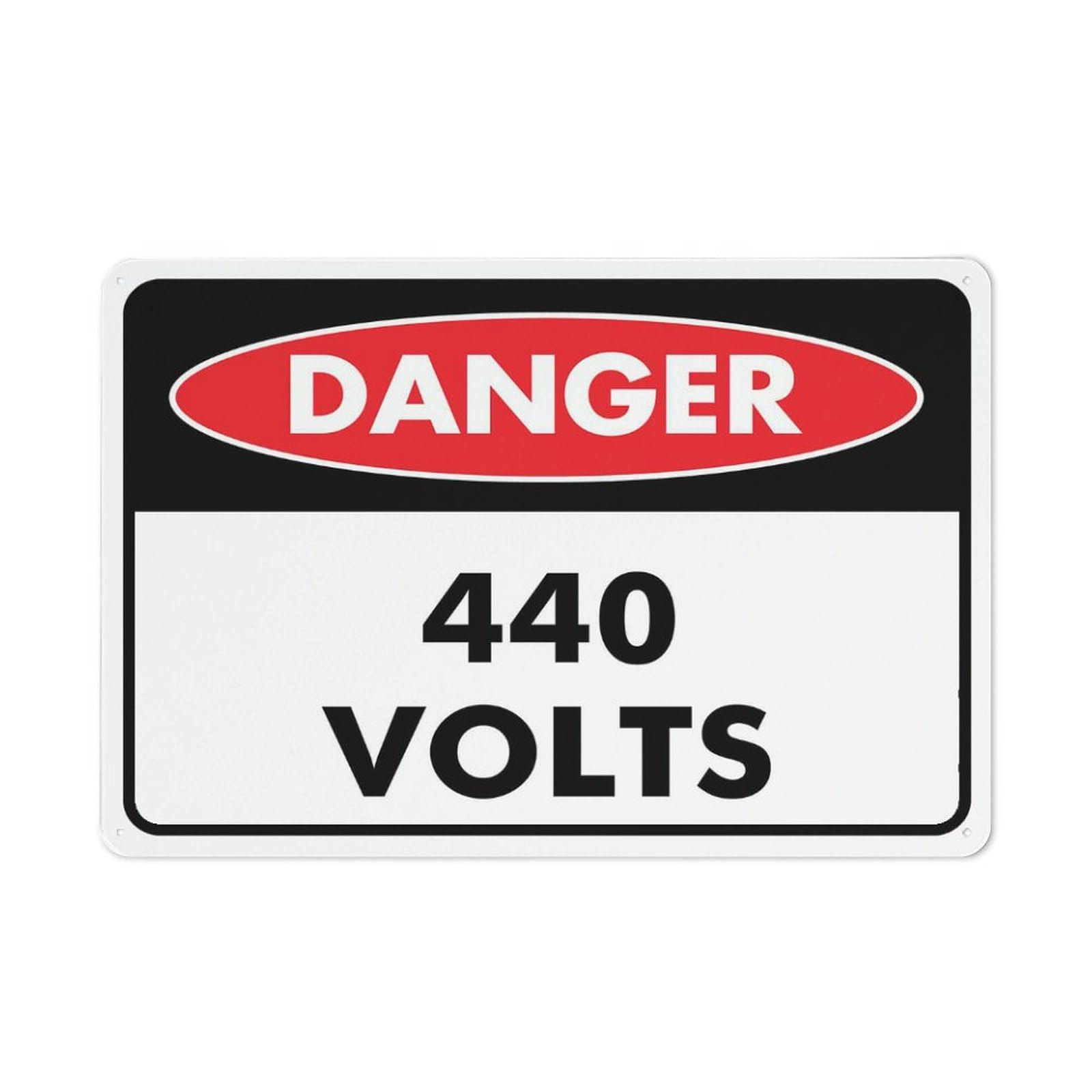 Danger - 440 Volts Sign, 8x12 Inch Rust-Free Aluminum Outdoor Metal Tin Sign for Home, Business, Yard