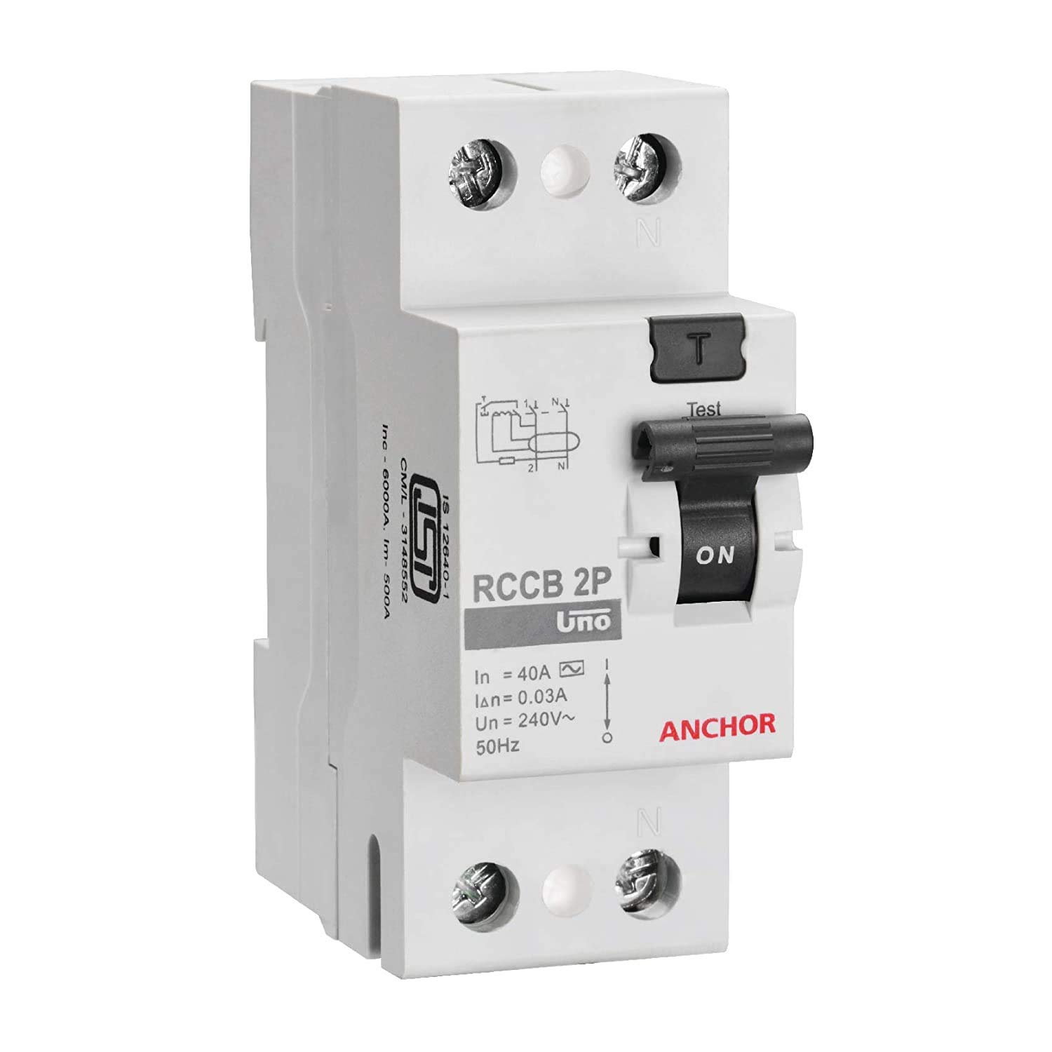 Anchor by Panasonic UNO Series RCCB 40 AMP 30mA Double Pole Residual Current Circuit Breaker (White, 98207-2)-image-38