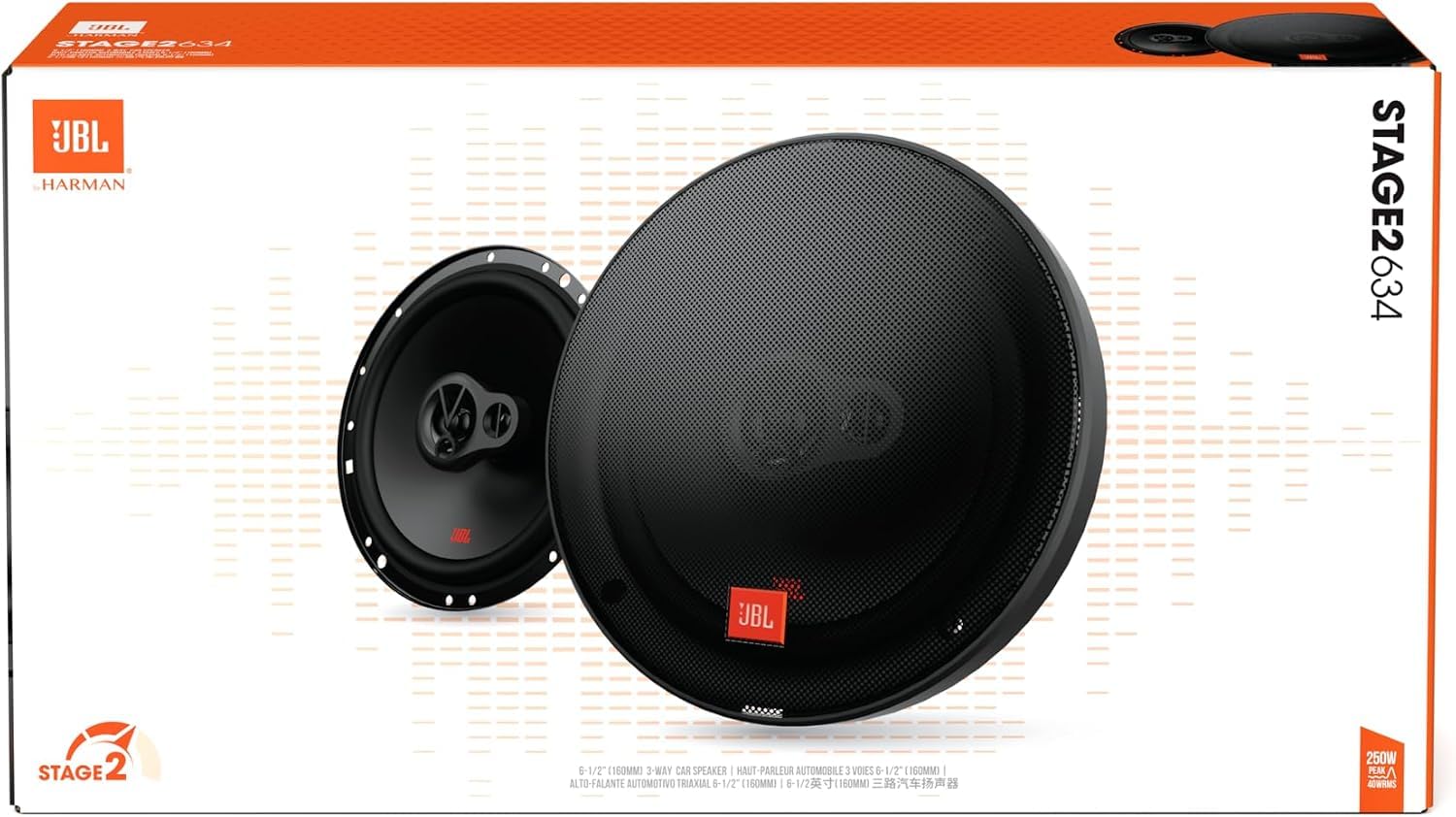 JBL Stage2 634 Harman Kardon 3-Way Car Speaker Set - Oval 250 Watt