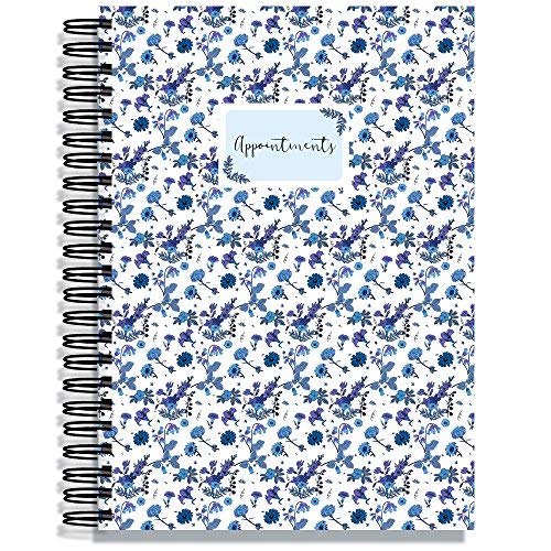Hairdresser Salon/Beauty Appointment Book - 6 Assistant - Blue Flower Design