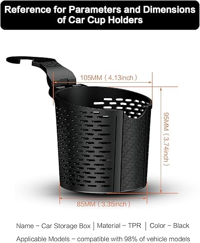Miniatura 5 de Soporte universal para portavasos de automóvil, 1 unidad, color negro, universal, para respaldo, para asiento trasero de automóvil, almacenamiento