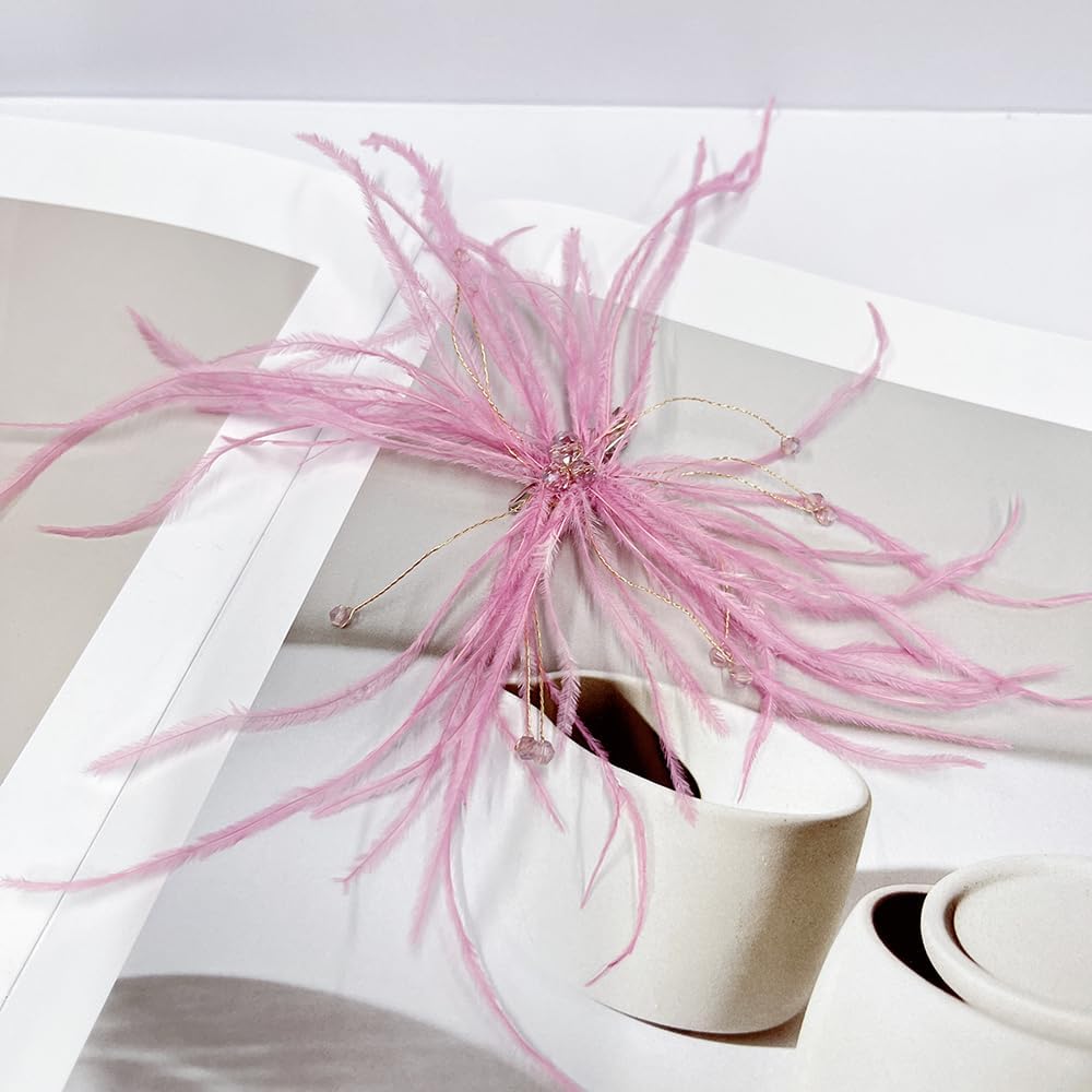 Delicate Feather Flower Brooch Hair Clip for Women image 4