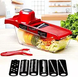 Ralador Fatiador Profissional Cozinha Mandoline de Aço Inox 6 em 1: Legumes Verduras Frutas Alimentos, facilidade e precisão na sua cozinha!