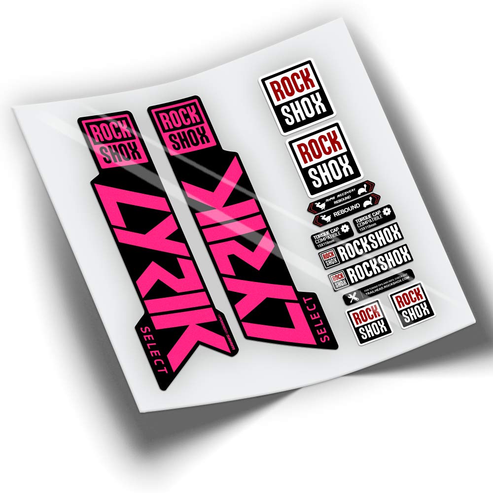 Ref: VP372 Aufkleber, Kompatibel Mit Rock-Shox LYRIK SELECT + 2019-2022 MTB, Sticker, Aufkleber, Mountainbike-Vinyl. (Silber