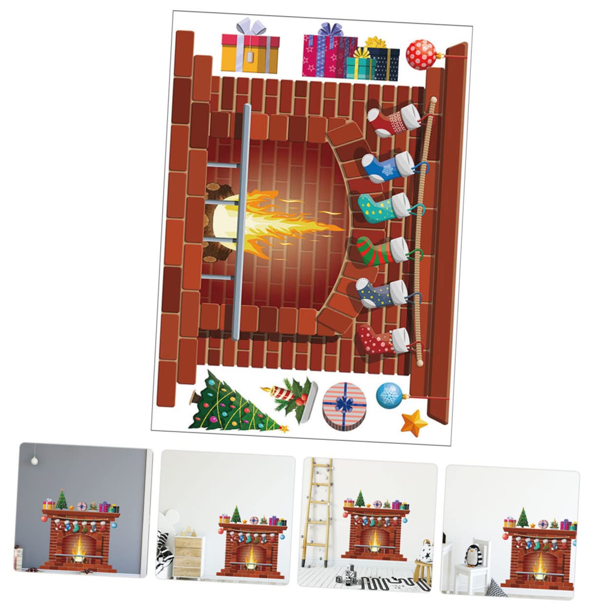 Alipis 5sätze Weihnachtliche Wanddekoration Selbstklebendes Fensterbild Für Schlafzimmer Und Wohnzimmer Bunte Weihnachtsmotiven Für Festliche