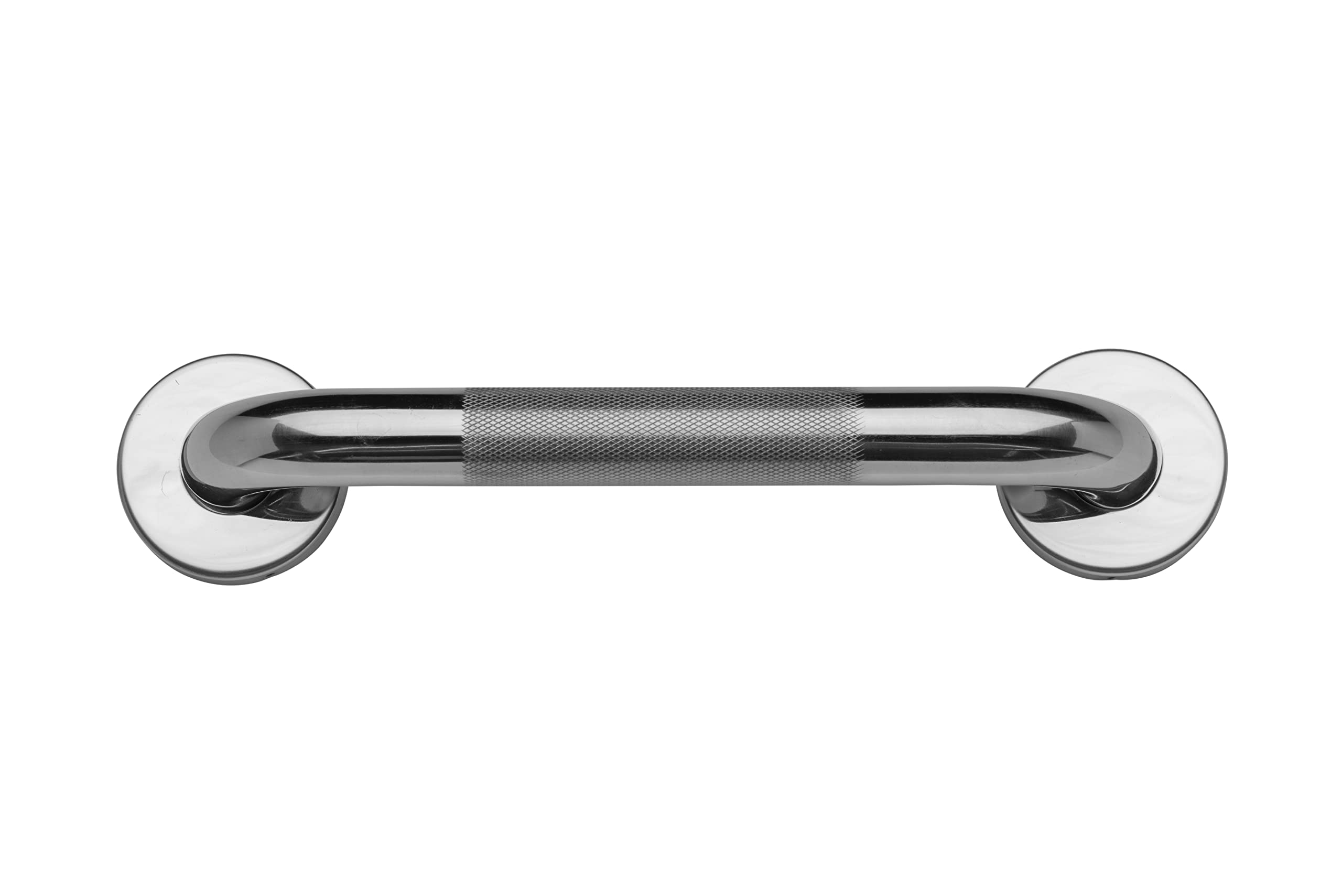 Croydex Gerader Haltegriff, Edelstahl, rutschfest, unsichtbare Befestigung, 30 cm, Chromfarben