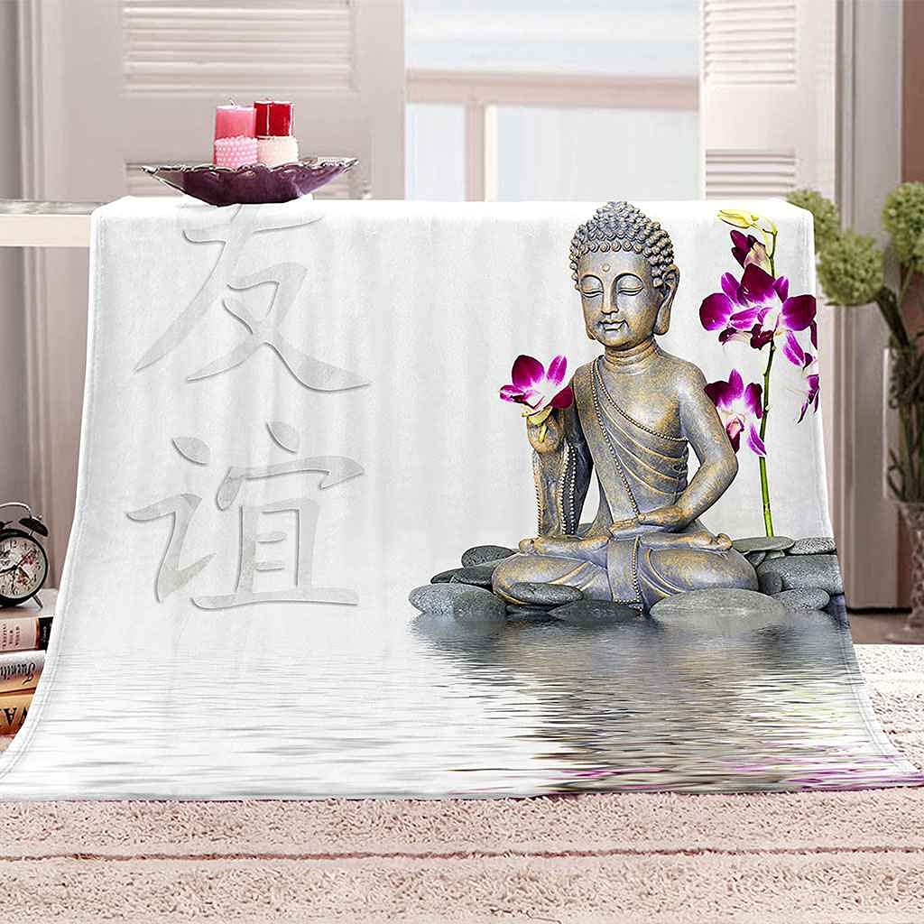 Couverture bouddha 3D en flanelle pour des soirées cocooning confortables au salon