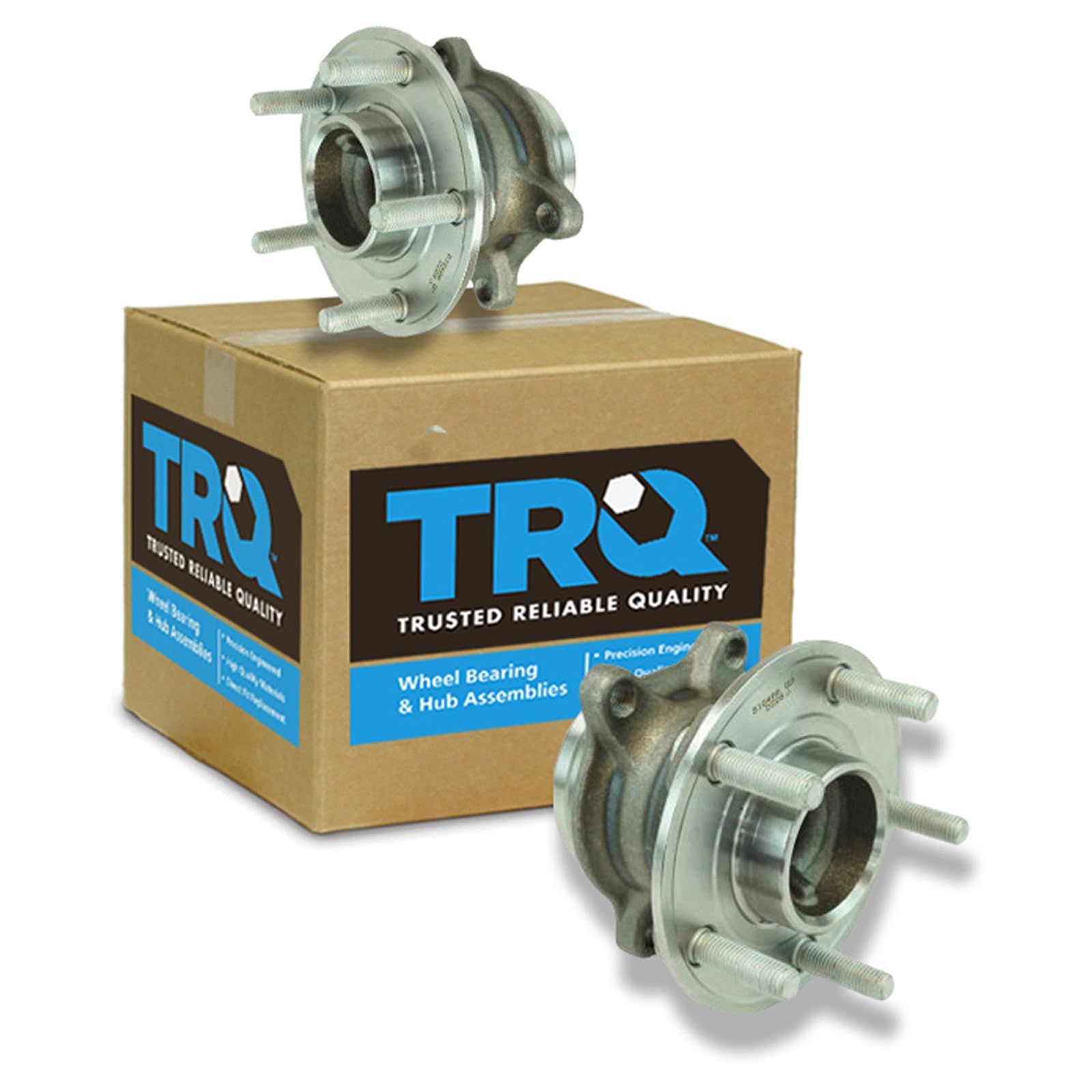 TRQ Rear Left and Right Wheel Bearing and Hub Assembly Set 2 Piece
