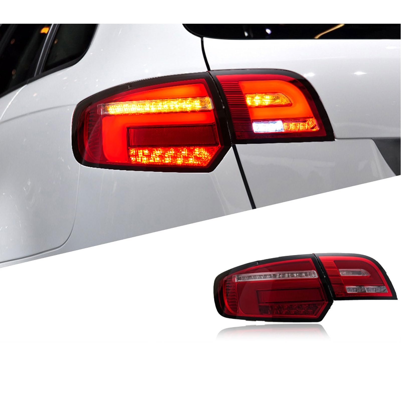 Fanale Posteriore Destro Esterno Per Audi A3 Hatchback 2017-2019 – Sostituzione Plug-in, Nero E Rosso