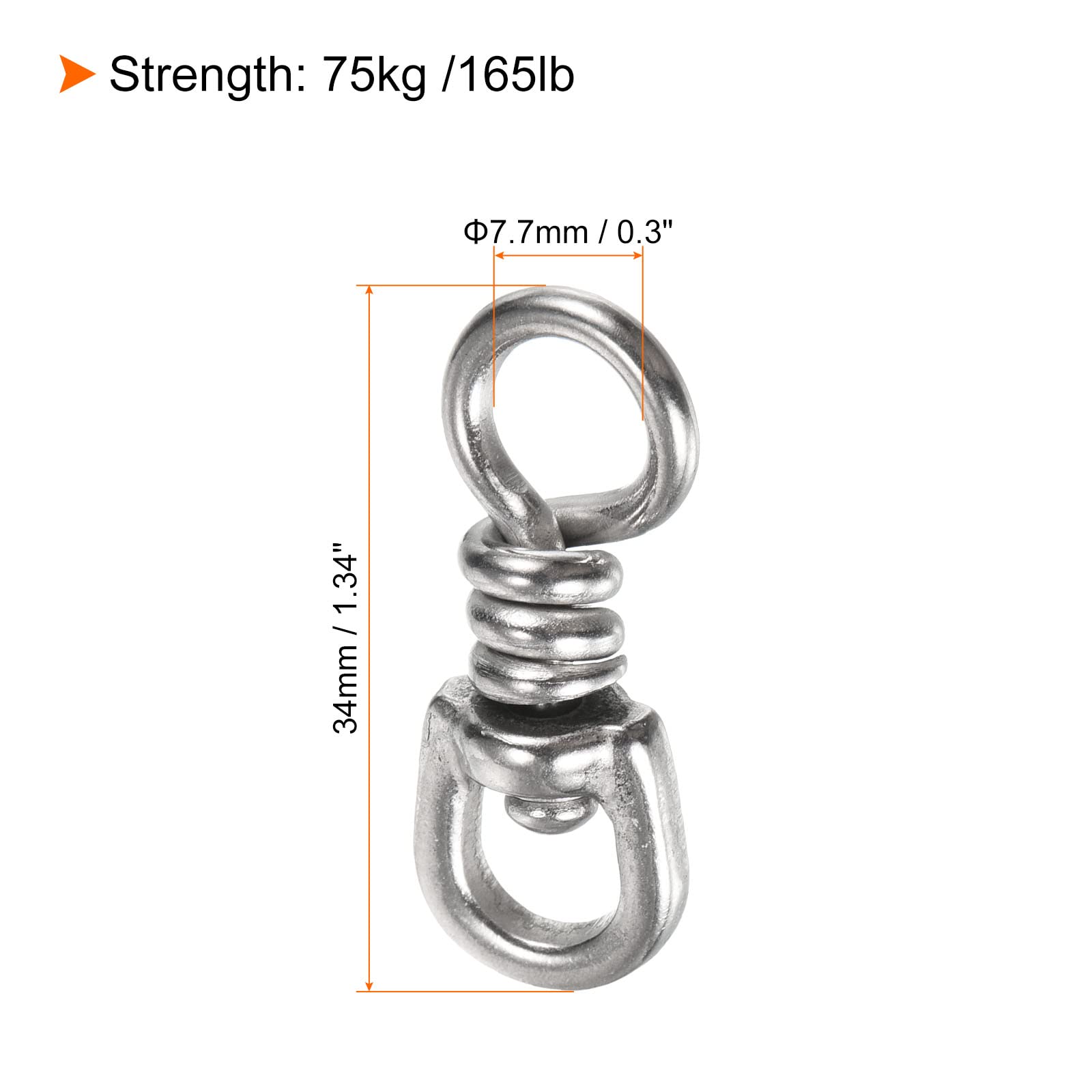 Émerillons De Pêche Uxcell – 5 Pièces – 165lb – Pour Connecteur De Leurre En Eau Salée