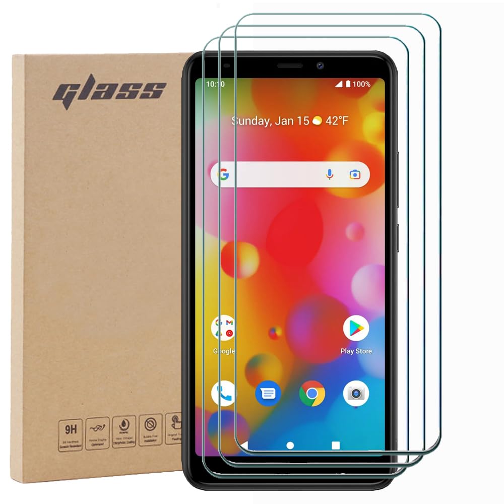 Tuxiwei(3 Pack) TCL ION V T607DL Tempered Glass Screen Protector, TCL ION X Screen Protector, HD Clear 9H Hardness Anti-Scratch No Bubble Screen Protector for TCL ION V/TCL ION X T607DL 2023 6.0"