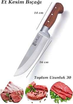 SürLaz Handmade Butcher Sacrifice Series Knife Set Meat Vegetable Swimming Stripping Knife Kitchen Sürmene Knife 4-piece