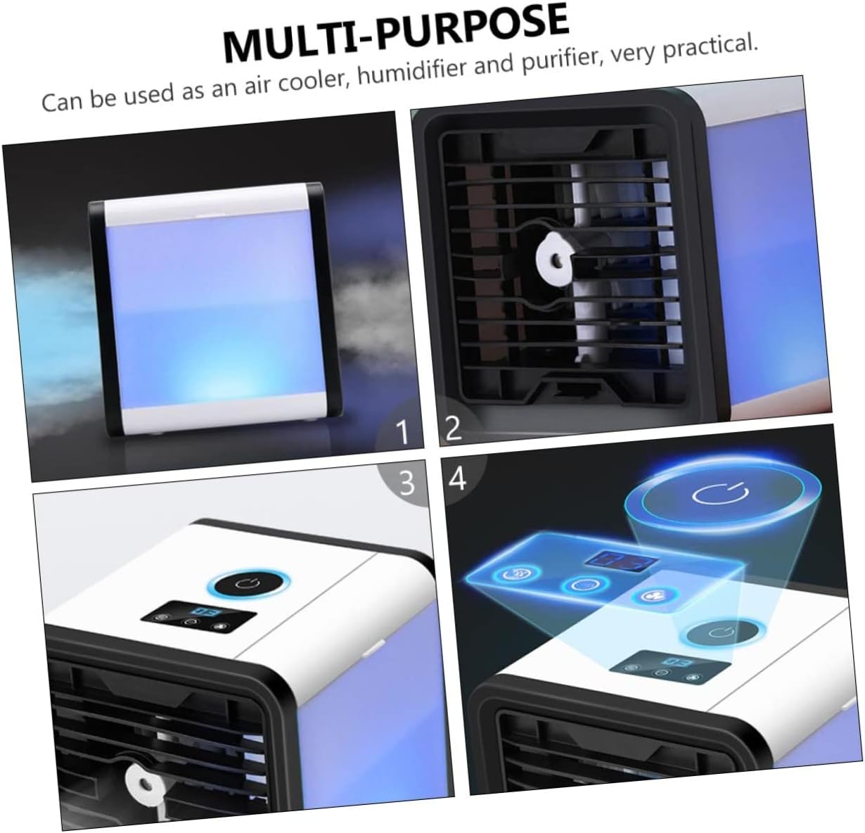 1set Conditioner Fan Usb Mist Cooling Device for Home Car Humidifying Air Cooler Speeds and Digital Display for Office and Outdoor Use