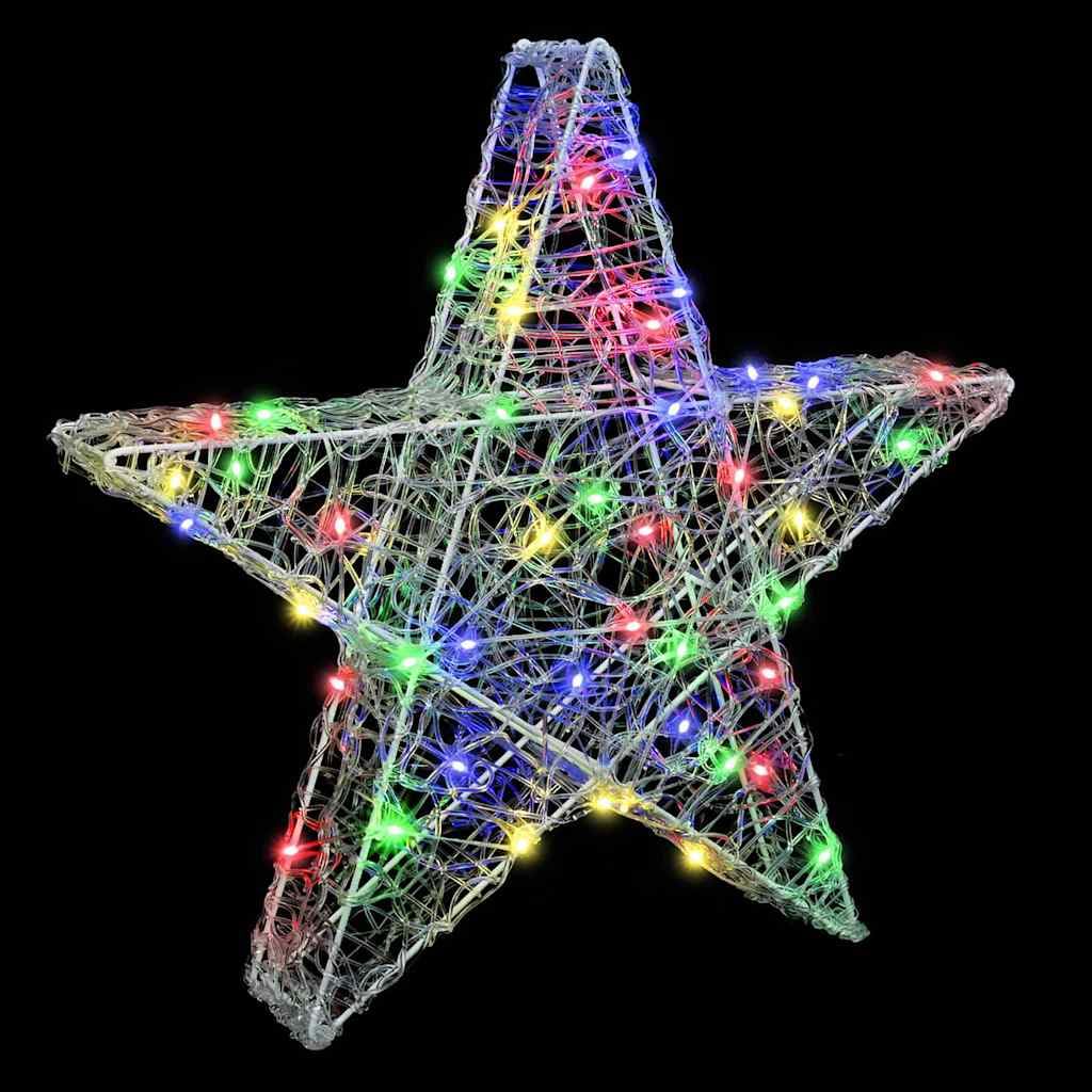 3D Stern mit 50 LEDs Mehrfarbig Acryl Weihnachtsbaumschmuck 55 x 53,5 x 10 cm dekoratives Ornament für Wohnzimmer und Advent mit USB Stromversorgung und Fernbedienung