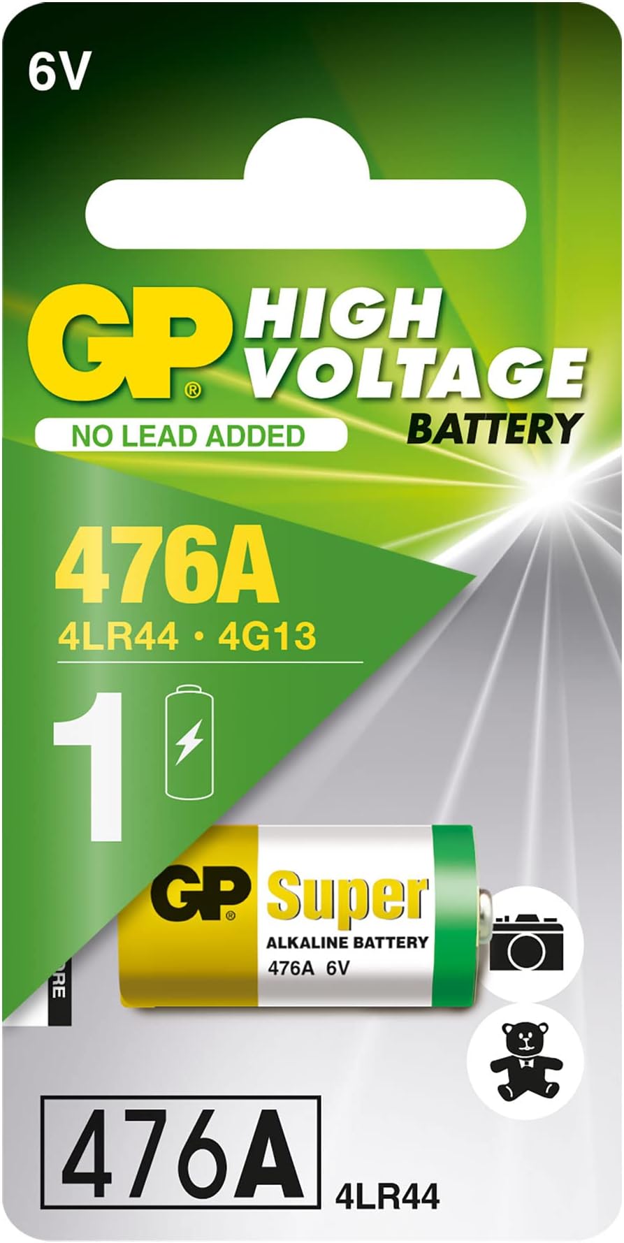 GP Batteries 080476AC1 High Voltage 476A - non-rechargeable batteries (Alkaline, Cylindrical, Multicolour, Blister)
