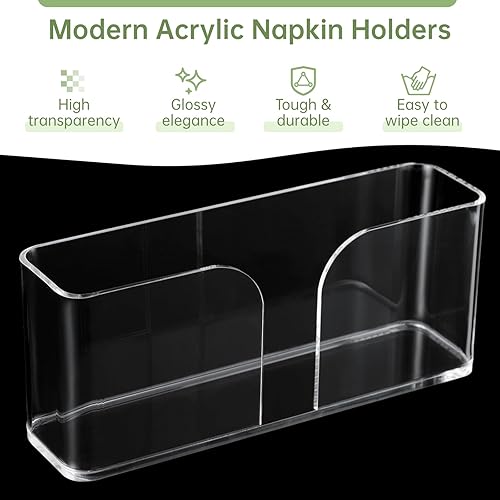 Miniatura 5 de Paquete de 2 servilleteros de cena, servilleteros acrílicos, servilleteros de papel transparente para baño (9 x 2.4 x 3.8 pulgadas), moderno