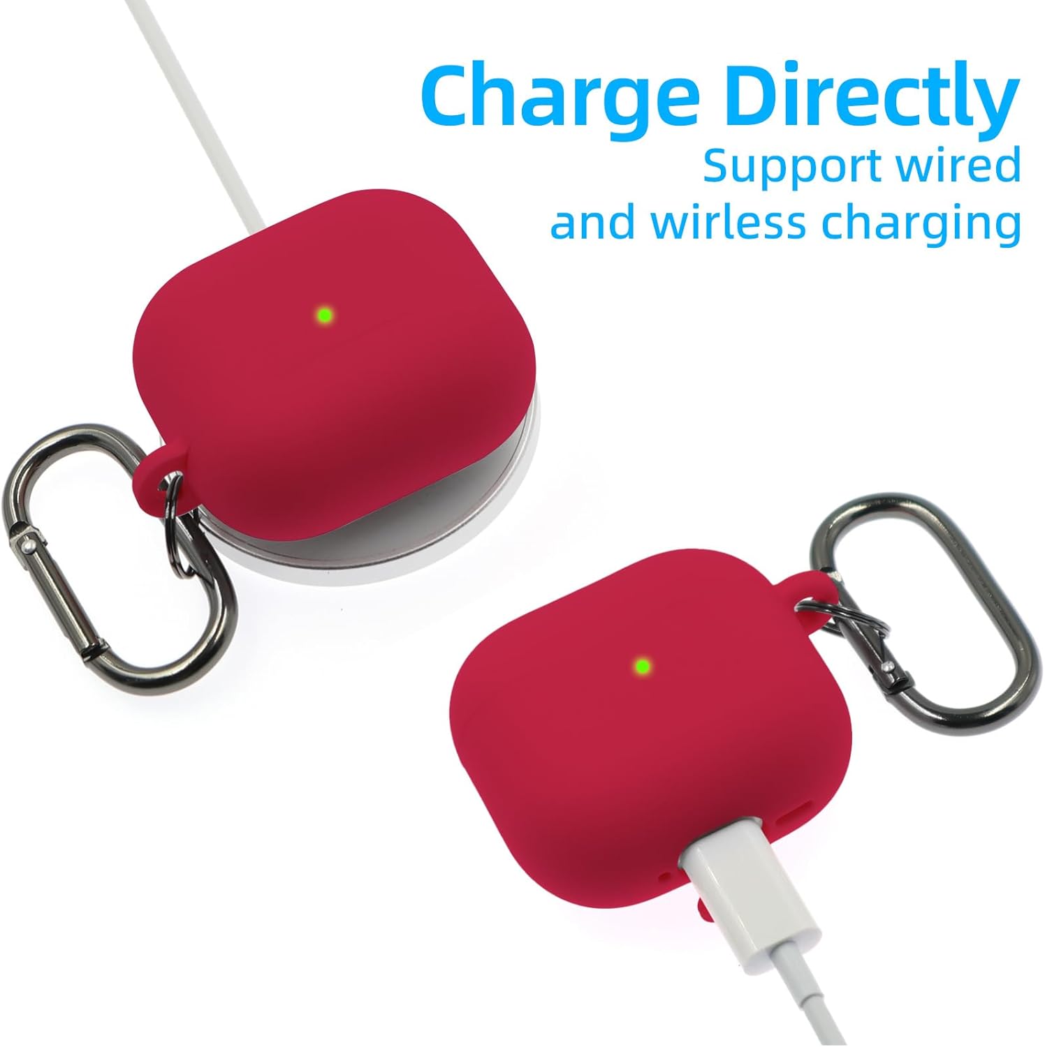 Compatible with AirPods 4 Case, Premium Soft Silicone Protective Case Cover for Apple AirPods 4th Generation with Cleaner Kit Keychain Accessories for Women Girls (WineRed, for AirPod 4 case) - Image 5