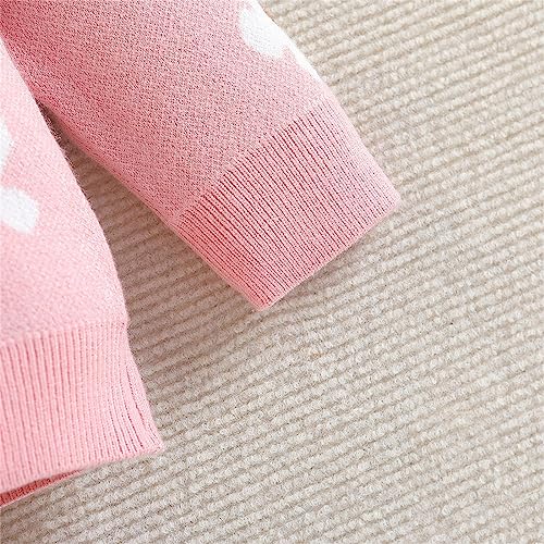 1 to 5 Years Children Fashion Tops Little Girls Flowers Daisy Printed Sweater Round Neck Knitted Long Sleeve Tops4