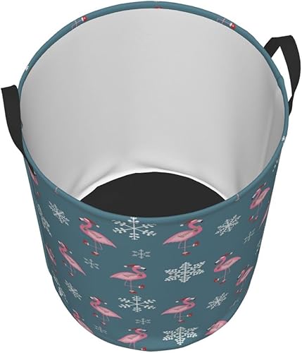 Miniatura 7 de AFHYZY Flamingo Laundry Hamper Large Collapsible Laundry Baskets with Handles Easy Carry Round Storage Basket Dirty Clothes Hamper Blanket Basket