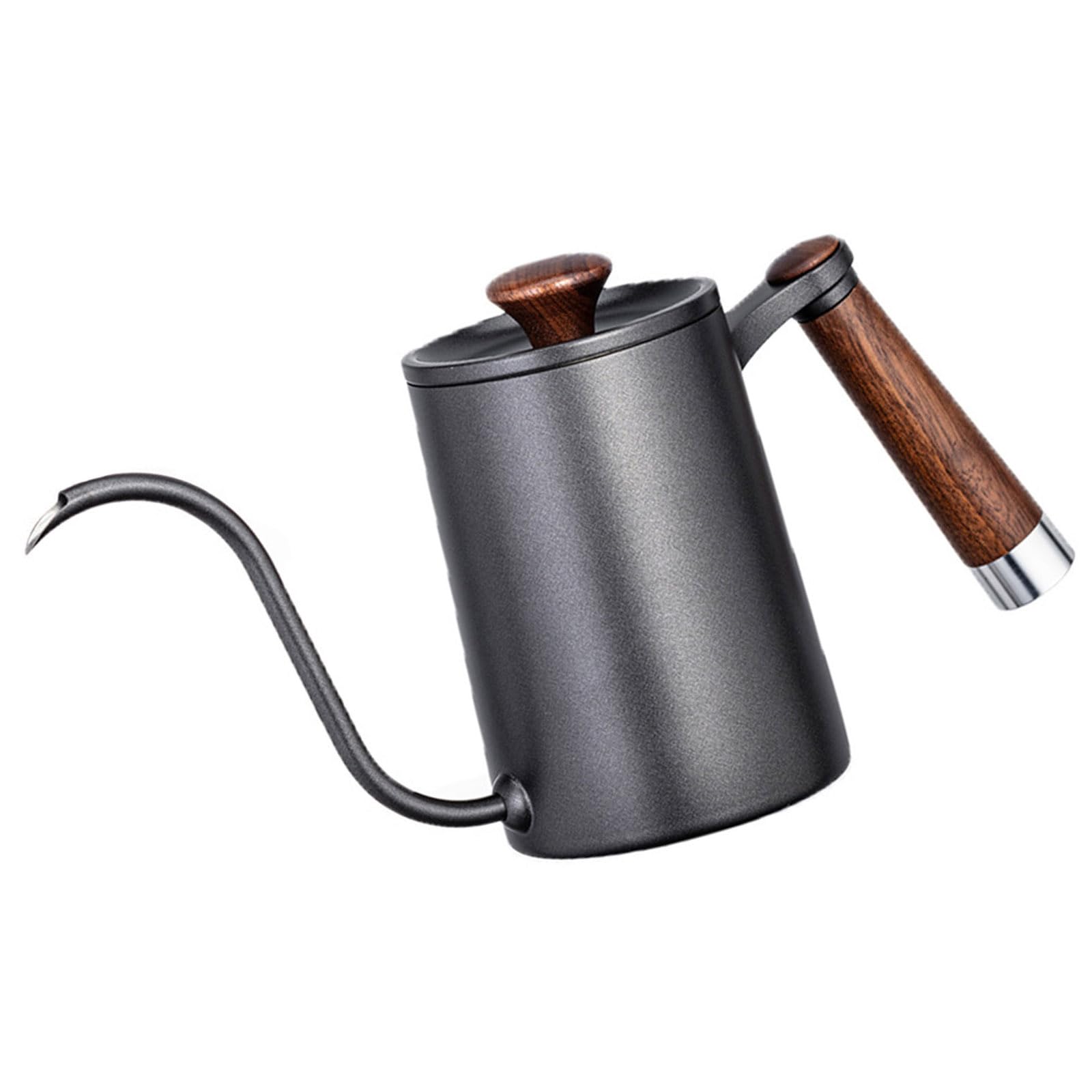 Tsophreniq 600Ml Gooseneck Coffee Kettle Rustproof 304 Stainless Steel Coffee Pots with Comfortable Wood Grip Rustless Swanneck Jar