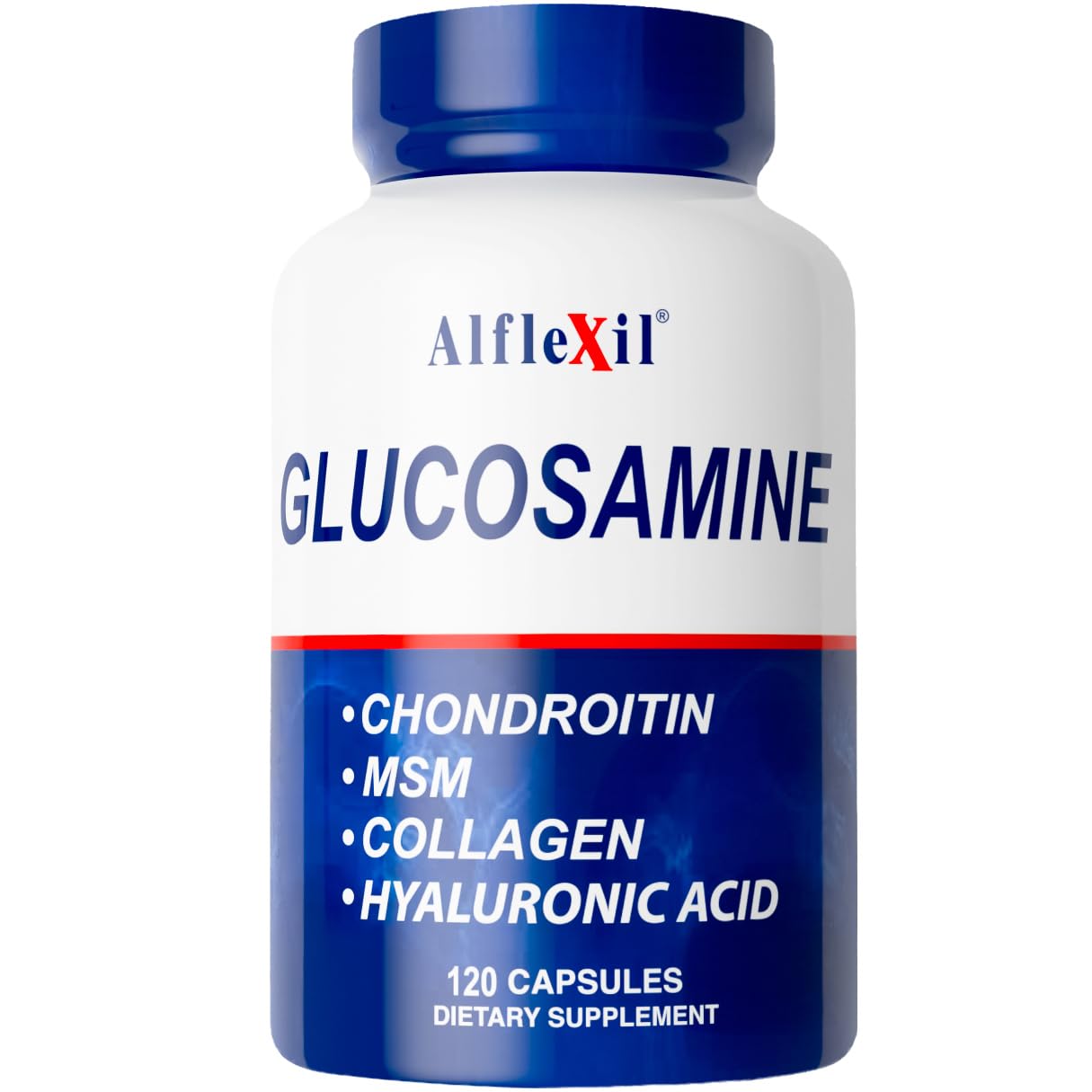 ALFA VITAMINS ALFLEXIL Glucosamine, Chondroitin & Collagen Supplement, Gluten Free, Supports Joints, Bones & Knees, Includes MSM & Hyaluronic Acid for Mobility & Joint Health, 120 Capsules