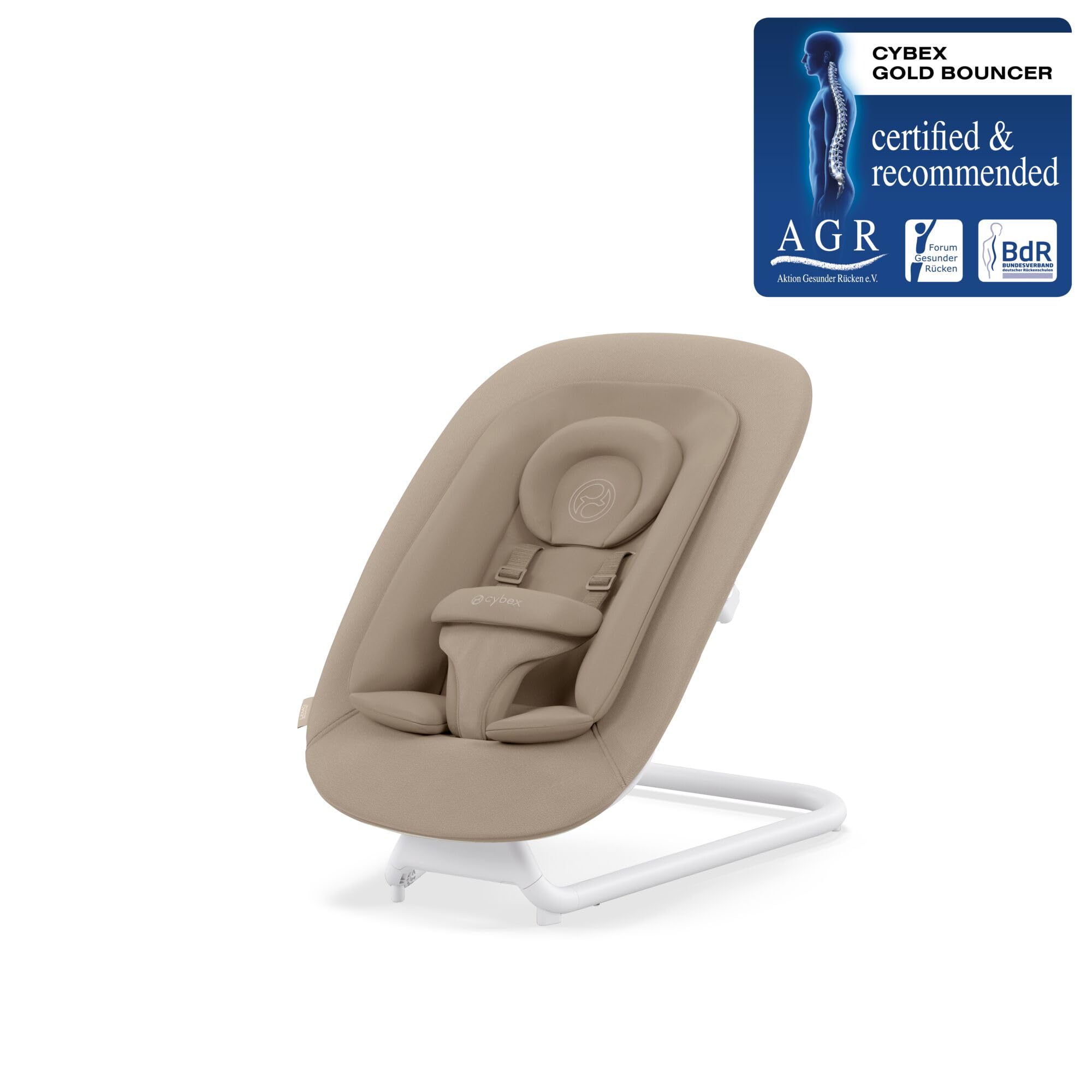 CYBEX Gold LEMO Bouncer, Hamaca de bebé con cojín Confort, Compatible con el sistema Silla LEMO, Desde el Nacimiento hasta los 3 Años (aprox. 15 kg), Almond Beige