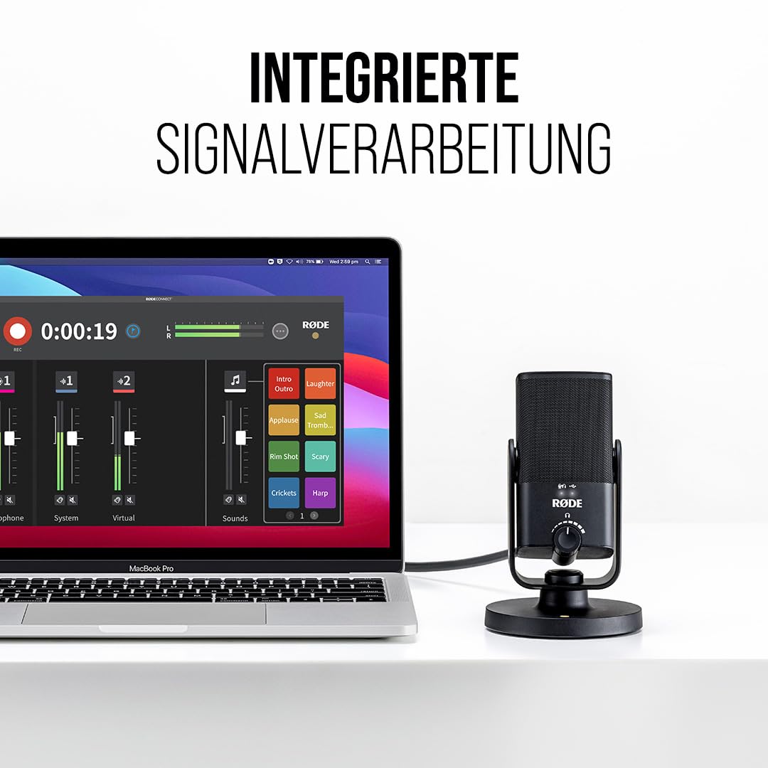 RØDE NT-USB Mini-Kondensatormikrofon in Studioqualität + SC17 USB-C-Kabel (1,5 m - Android- und Mac-kompatibel) für Podcasting, Streaming, Gaming, Gesangs- und Instrumentenaufnahmen