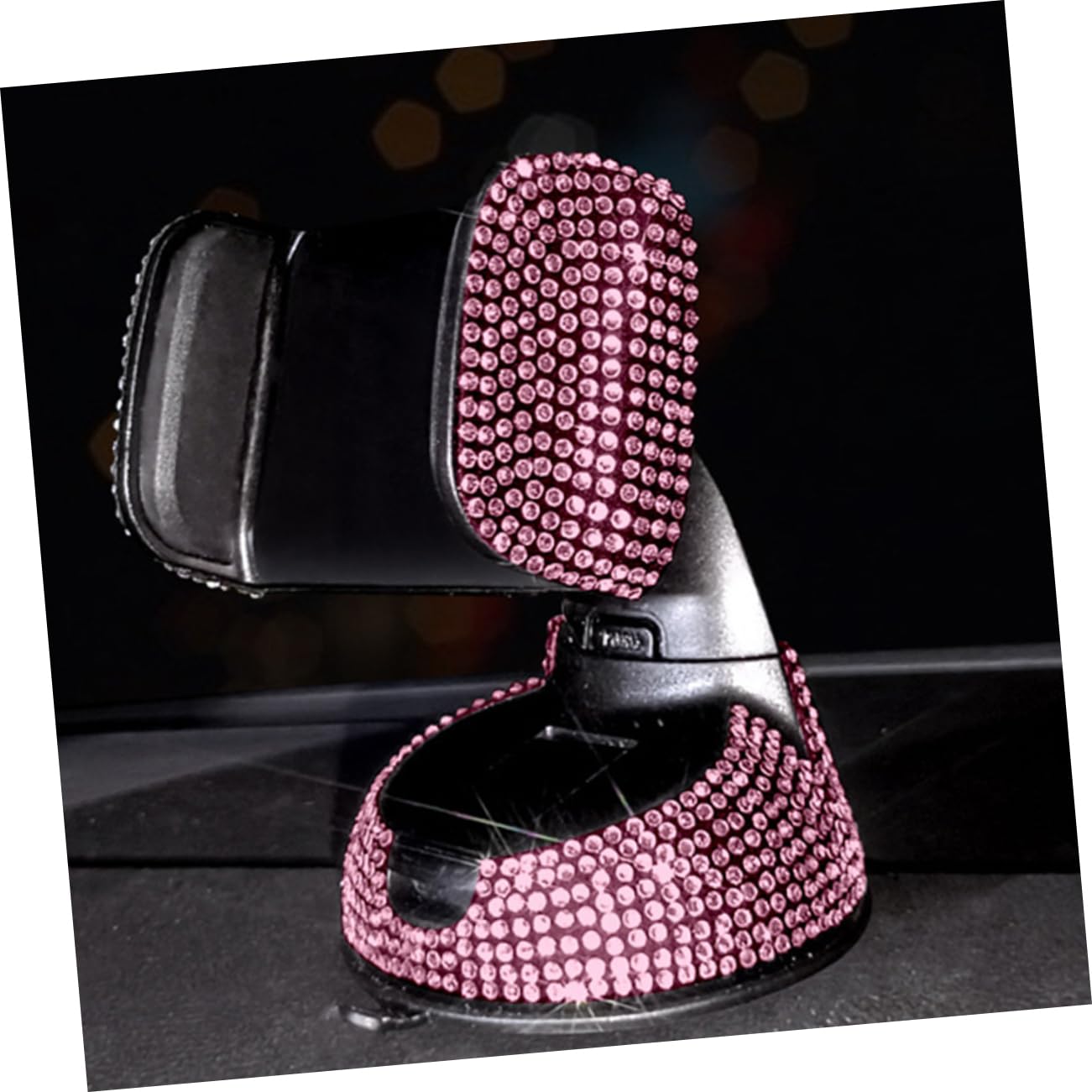 Soporte para Teléfono Móvil Gadget Coche Protección Antideslizante y Montaje Único para Rejilla de Ventilación y Salpicadero, 2 Piezas de Abs y Rhinestone