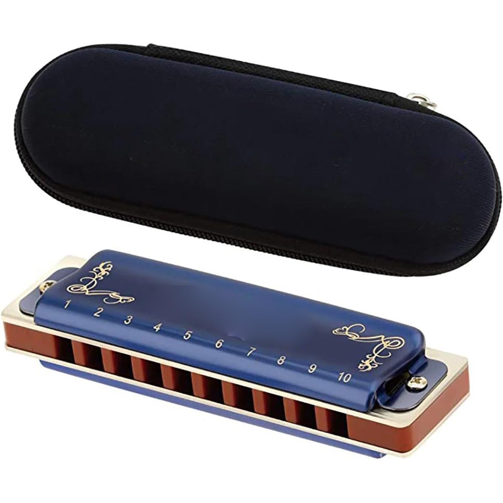 Harmonijka Ustna 10-otworowa Harmonijka Ustna Blues Diatonic Mouth Harp Dostępna W Trzech Kolorach Początkujący Dorośli Profesjonalni Gracze Instrumenty(F)