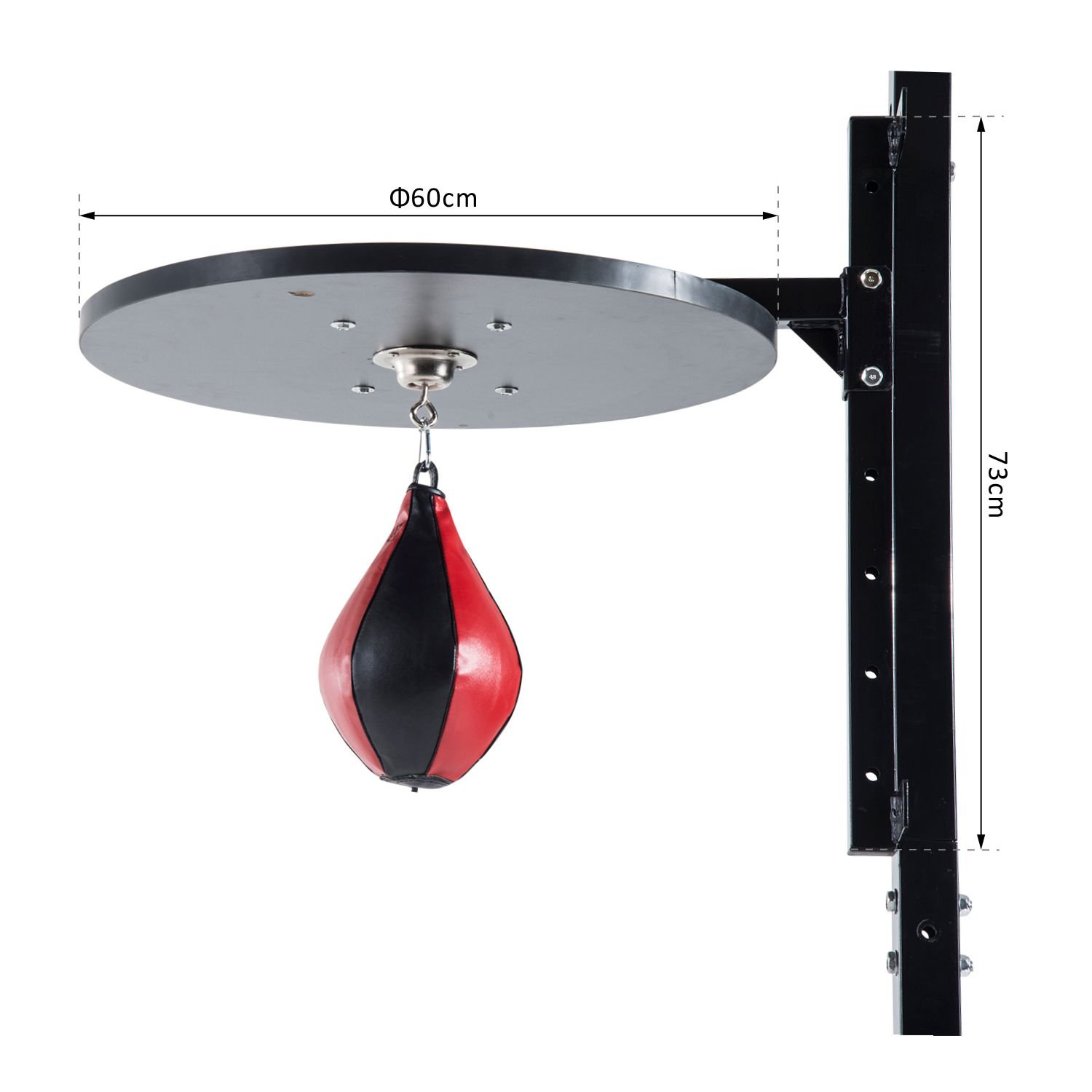 HOMCOM Plataforma de Boxeo con Speedball Φ21 cm, Pelota de Boxeo para Entrenamiento de Artes Marciales, Madera y Acero.
