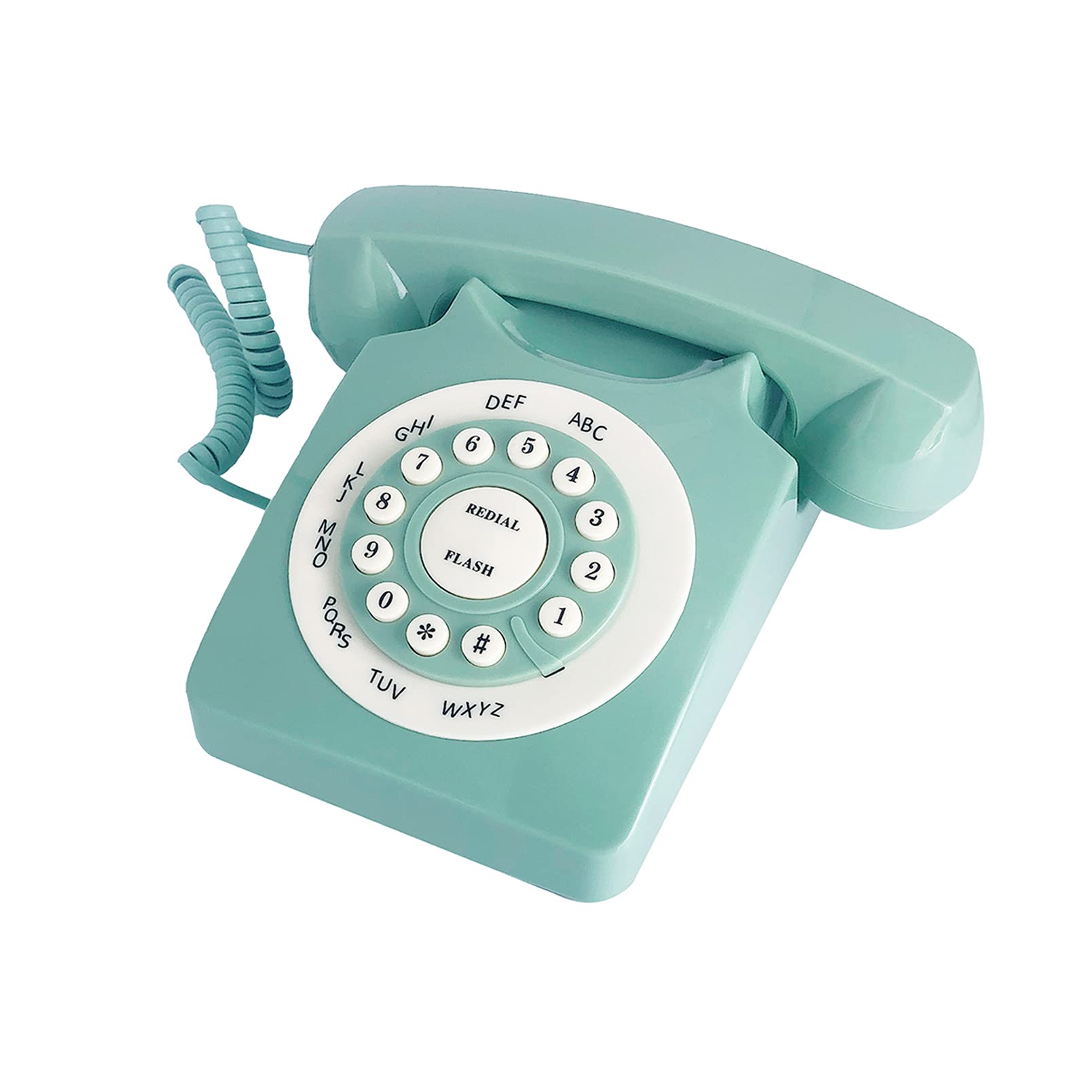 Buy Beneno Retro Landline Telephone Green Classic Rotary Design Old Fashioned Corded Desk Phone