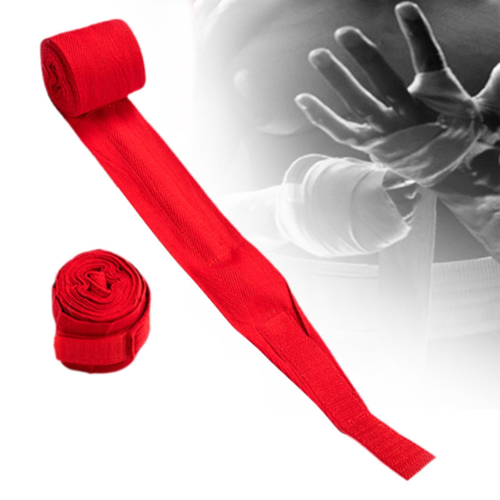 kowaku 2Pcs Boxing Hand Wraps Boxing Wraps Cotton for Men Women Wrist Protection Inner Gloves for Taekwondo Sports Muay Thai Fitness, 3m Red