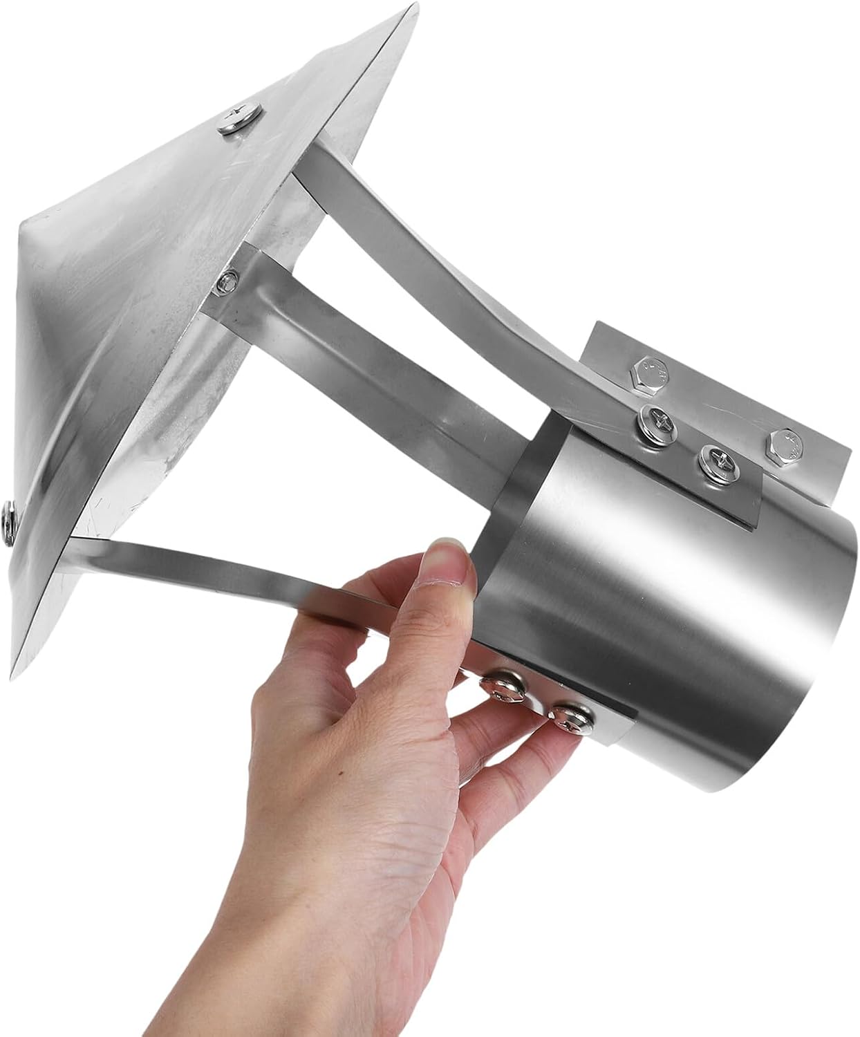 SOLUSTRE Stainless Steel Chimney Flue Cap 200mm Round Rainproof Cover Thick Weatherproof Chimney Rain Cap Fireplace Outside Vent Cover for Stove Exhaust