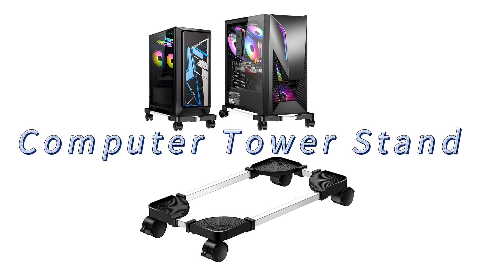 Support Pour Tour PC Mobile Avec Roulettes - Réglable, Charge 30 Kg, Pour La Plupart Des Boîtiers