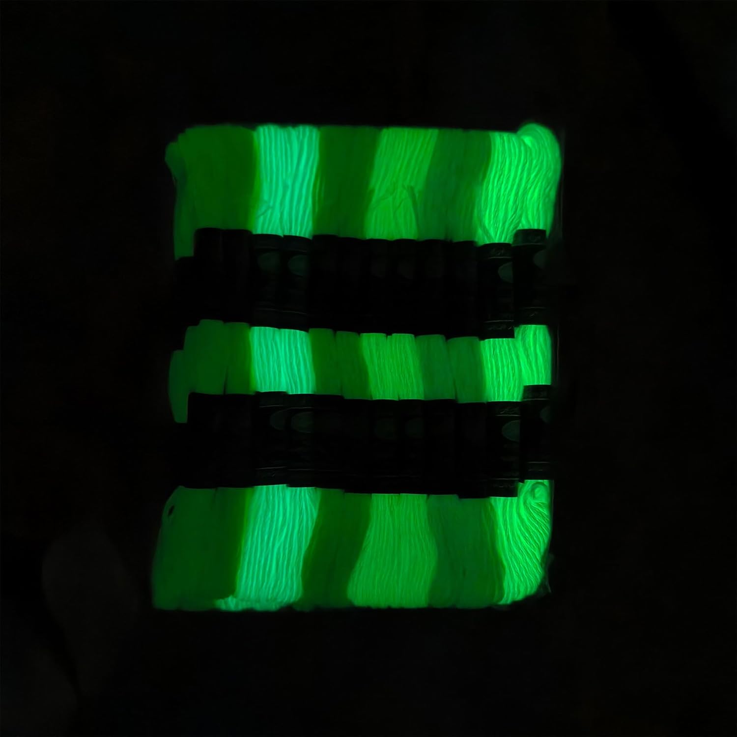 Glow in The Dark Embroidery Floss Glow Thread 24 Skeins(6 Colors*4) 8.74 Yards Per Skein for Embroidery Cross Stitch Friendship Bracelet DIY Handmade