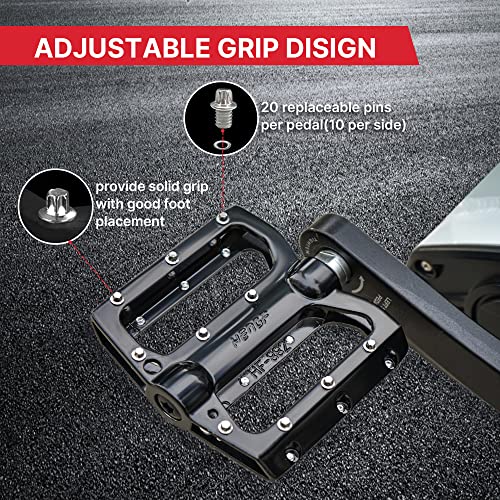 Himiway Bike Pedals 9/16\" Lightweight Non-Slip Bicycle Platform Pedals Fits Most Adult Bikes Shock-Absorbing E-Bike Pedals Cycling Pedals Compatible for E-Bike, Urban Commute Bikes - Thumbnail 6